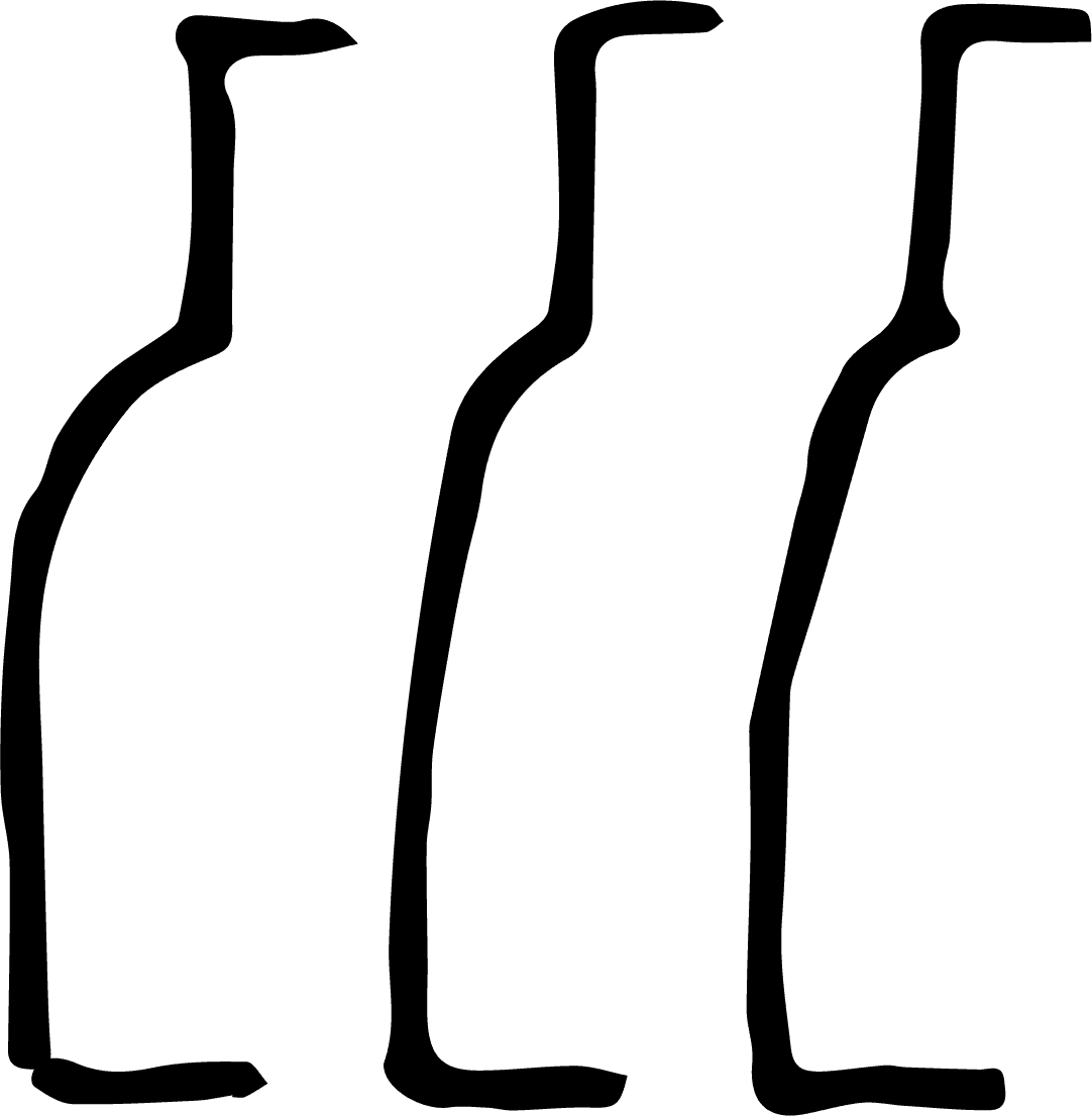 Drei Flaschen