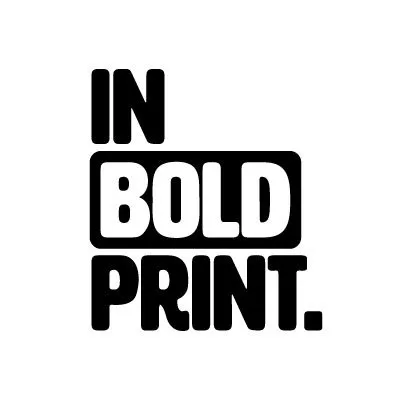 IN BOLD PRINT logo