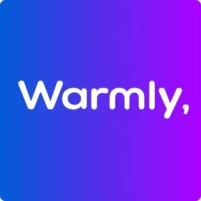 Warmly browser overlay with real-time visitor insights and account context.